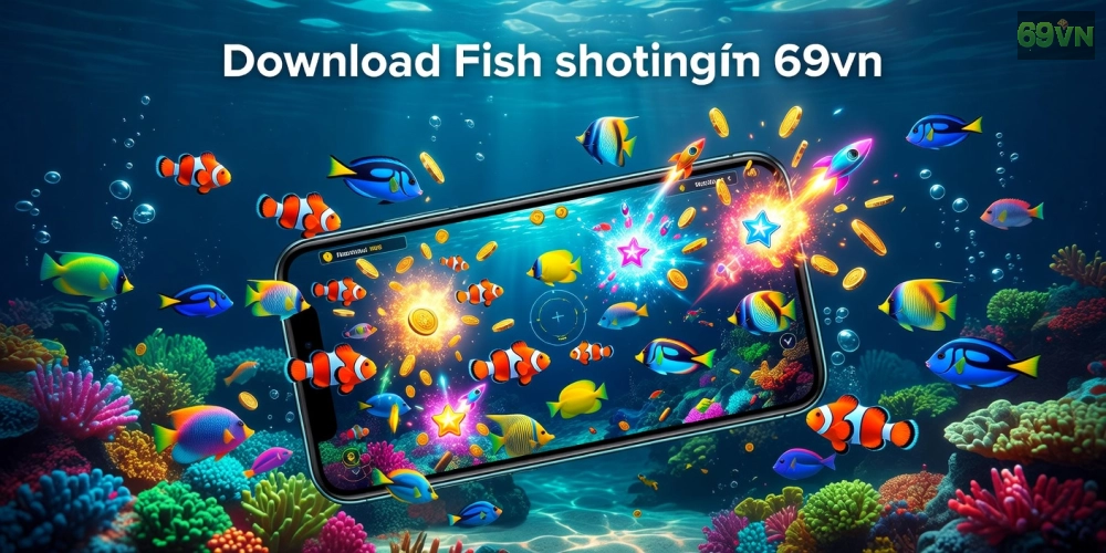 Hình minh họa giao diện tải game bắn cá 69vn với đồ họa sống động và phần thưởng hấp dẫn